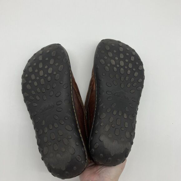 Cabelas Leather Loafers Womens 8.5 M Brown Slip On Clog Comfort Casual Shoes - Picture 11 of 11